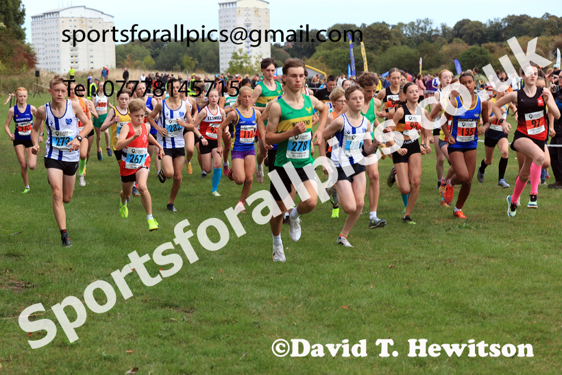 Boys and Girls under-15s, 2025 Farringdon Cross Country Relays, Sunderland. Photo: David T. Hewitson/Sports for All Pics